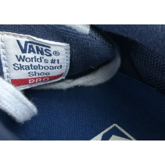VANS Pro Skate Shoes Sneakers Blue Suede White Mens Sz 7.5 Low Top Lace Up - Picture 4 of 16